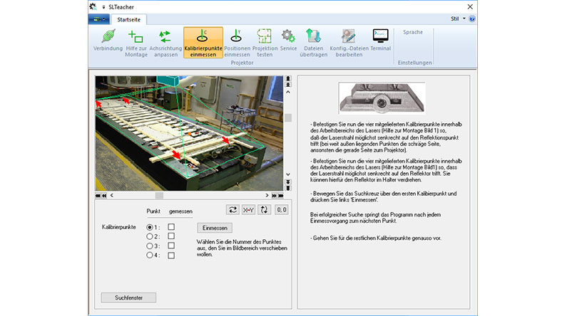 Teacher The software for setting up the laser system at the workplace