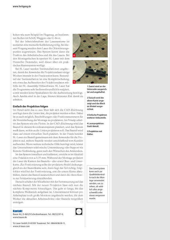 Der Laser ProDirector 6 und der ProDirector XS2 im Einsatz beim Stahlbau der Bauer Maschinengruppe