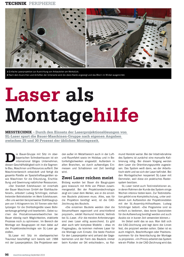 Laser als Montagehilfe