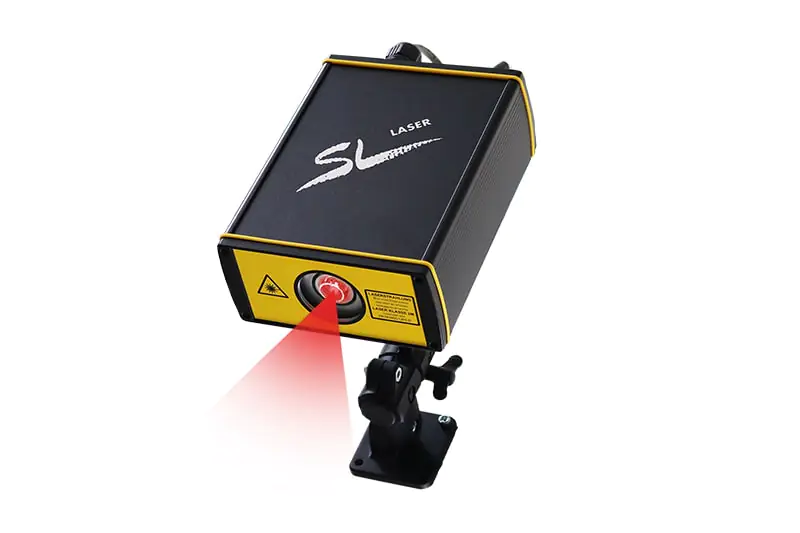 Circular laser with a red laser