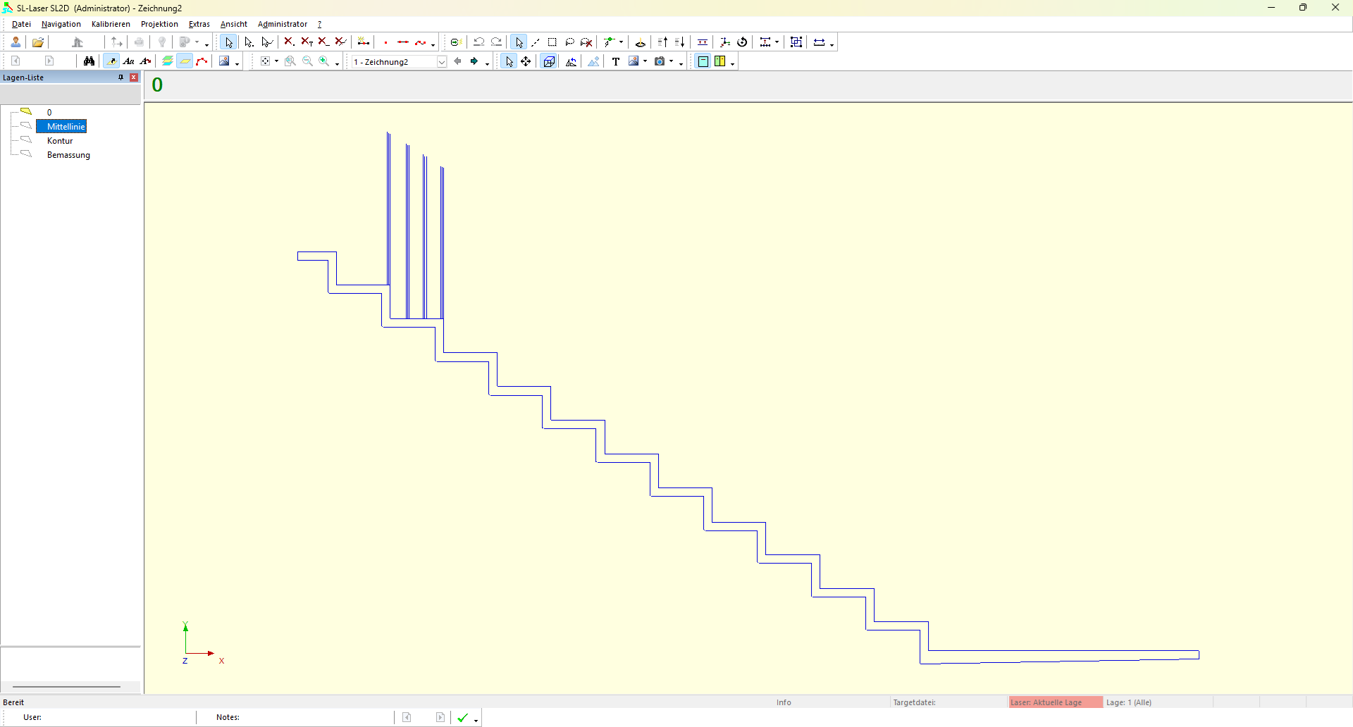 Laserpilot Truss Pilot Softwareoberfläche