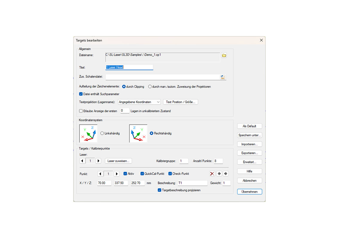 SL3D Targets Bearbeiten