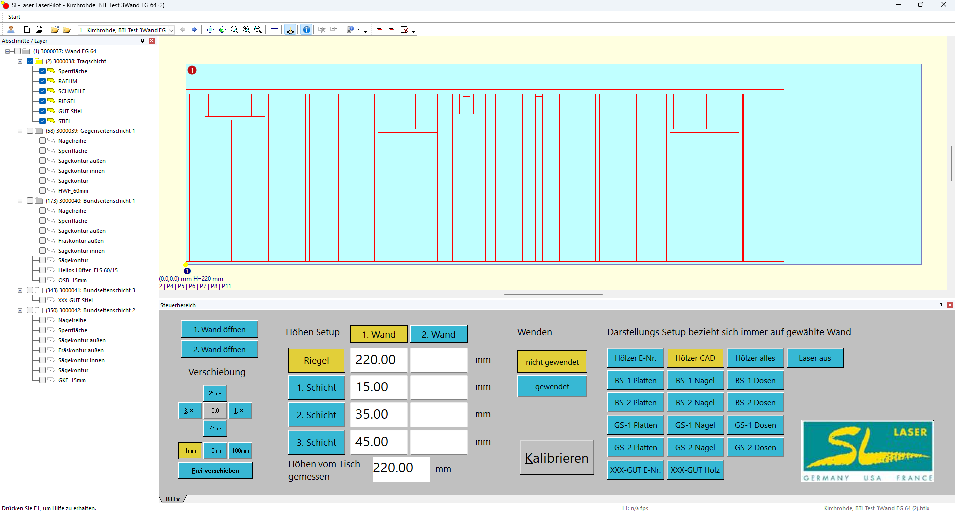 LaserPilot Software importiert BTLx Format für die Laserprojektion im Holzelementbau